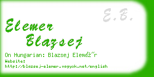 elemer blazsej business card